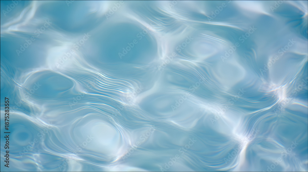 Obraz premium refractive. Translucent blue water surface with refractive light patterns. travel magazines, destination branding, designed for travel destination branding and outdoor magazines and nature guides.