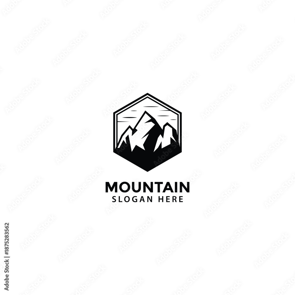 Fototapeta premium Webminimalist mountain logo design on white background. great for Adventure Outdoor Expedition Logo Design