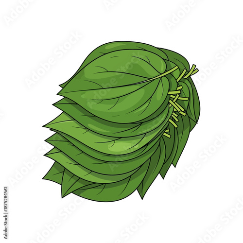 A vibrant bundle of fresh green betel leaves, integral to Sinhala traditional Awurudu celebrations in Sri Lanka, symbolizing prosperity and cultural heritage