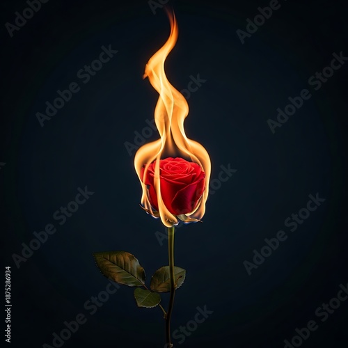 Burning Rose - A Symbol of Passion and Destruction.