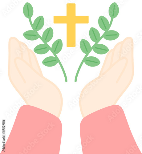 기독교 일러스트 기도손