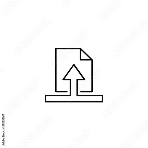 Upload and Download Document Icon for Digital File Sharing