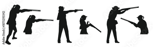 skeet shooter shooting silhouette hunting 