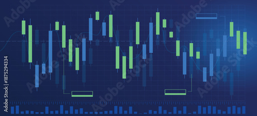 Stock Market Candlestick Financial Analysis illustration