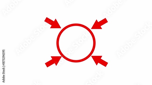 arrow circle center on white background. 4k video