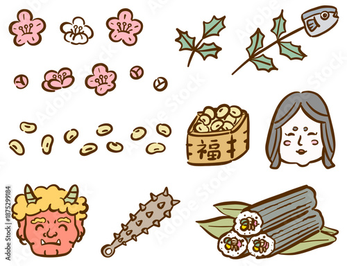 節分のイラストセット