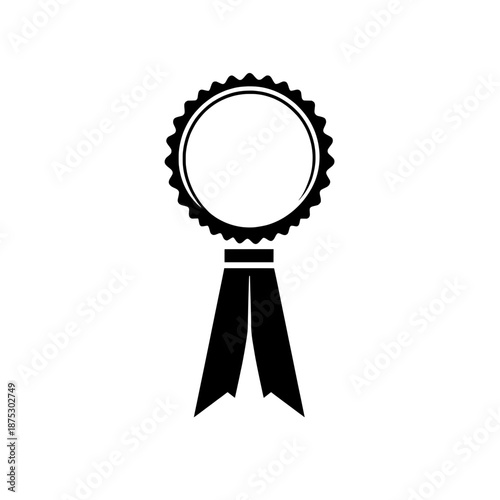 Silhouette of a Blank Award Ribbon Against a Simple Background