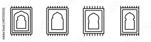 Collection of simple muslim prayer rug vector illustration for islamic design and ramadan kareem