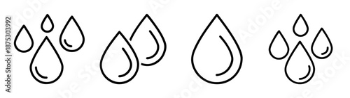 Vector illustration of rain drops water droplets graphic element raindrop design drawing art wet