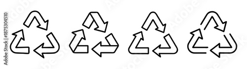 Recycling symbol vector illustration set for eco friendly and sustainable environment design