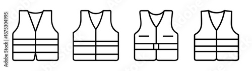 Safety vest collection vector illustration hi vis reflective workwear high visibility clothing gear