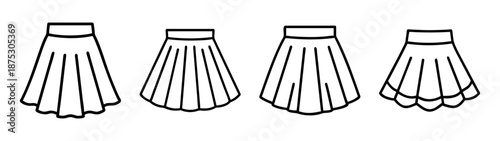Explore skirt silhouettes fashion illustration vector art for clothing design and style guide ideas