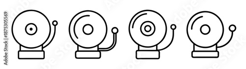 Ringing school bell vector illustration for education alarm notification emergency sound design drawing