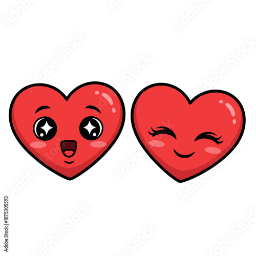 Two cute heart emojis showing love and affection