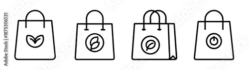Eco friendly shopping bag vector illustration set for sustainable living and zero waste lifestyle design