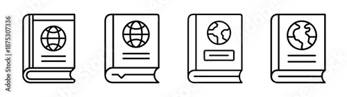 Collection of world travel books vector illustration perfect for travel bloggers and designers using svg