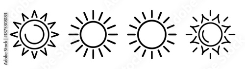 Sun vector illustration, sun drawing, sun outline, sun clip art, sun icon, sun symbol, sunshine icon
