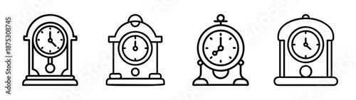 Antique grandfather clock vector art illustration set for design and decoration projects use 