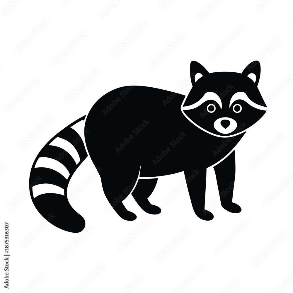 Fototapeta premium Raccoon Flat Design Icon