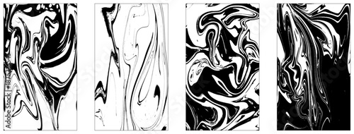 Set Ink texture of 16 watercolor hand drawn artistic marbling invitation, traditional Turkish ebru illustration. Vector collection.