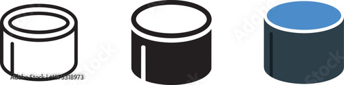 Server storage database cylinder icon collection for data center and information management