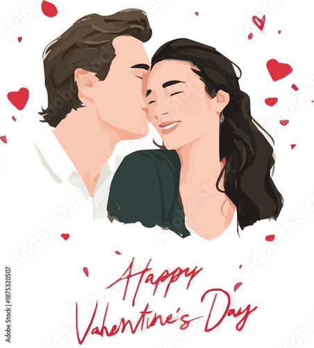 Create a kinds of deferent realistic happy valentines day sexy man and women romance others elements vector art with white background.