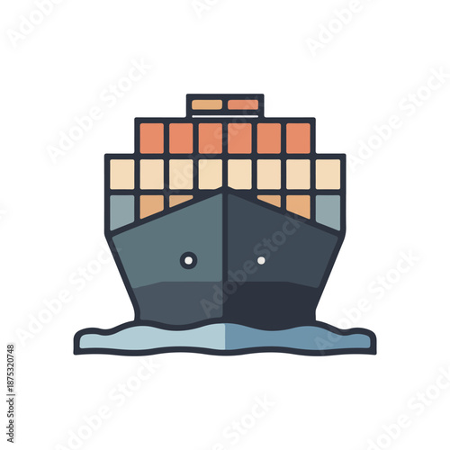 cargo ship in the sea vector