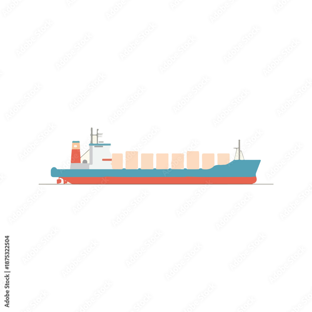 Obraz premium cargo ship in the sea vector