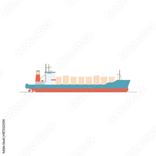 cargo ship in the sea vector