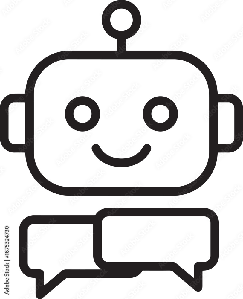 Fototapeta premium Printable AI Chatbot Icon