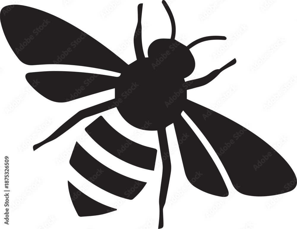 Obraz premium PrintBee Silhouette Vector Set – Insect Icon Collection