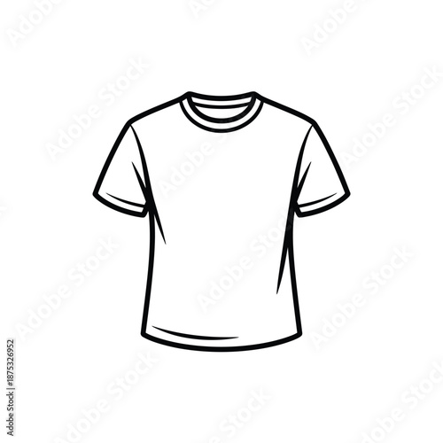 a simple black line drawing of a short sleeved t shirt