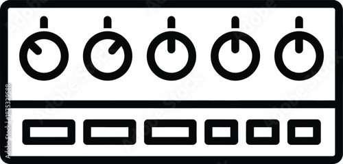 Minimalist audio mixer with knobs and sliders