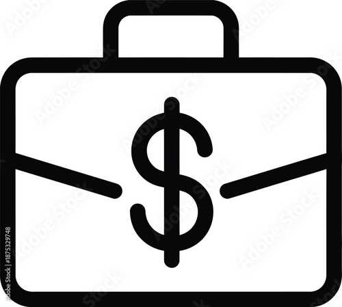 Business briefcase with dollar sign icon