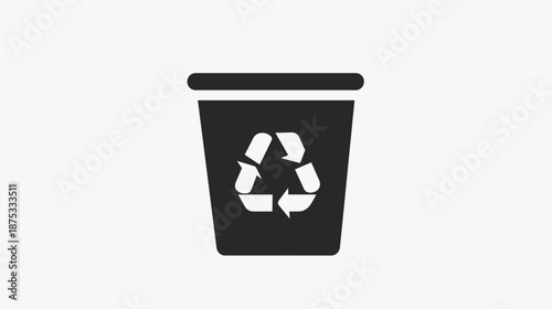 Recycling Bin with Recycling Symbol.