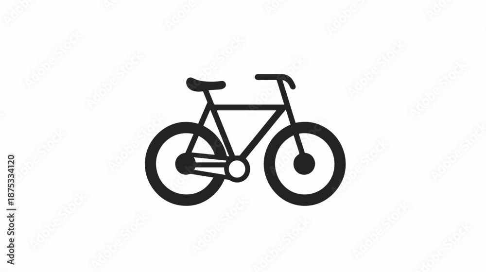 Obraz premium Simple Black Bicycle Illustration Side View 1.