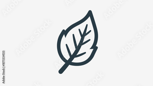 Simple Black Leaf Icon Illustration.