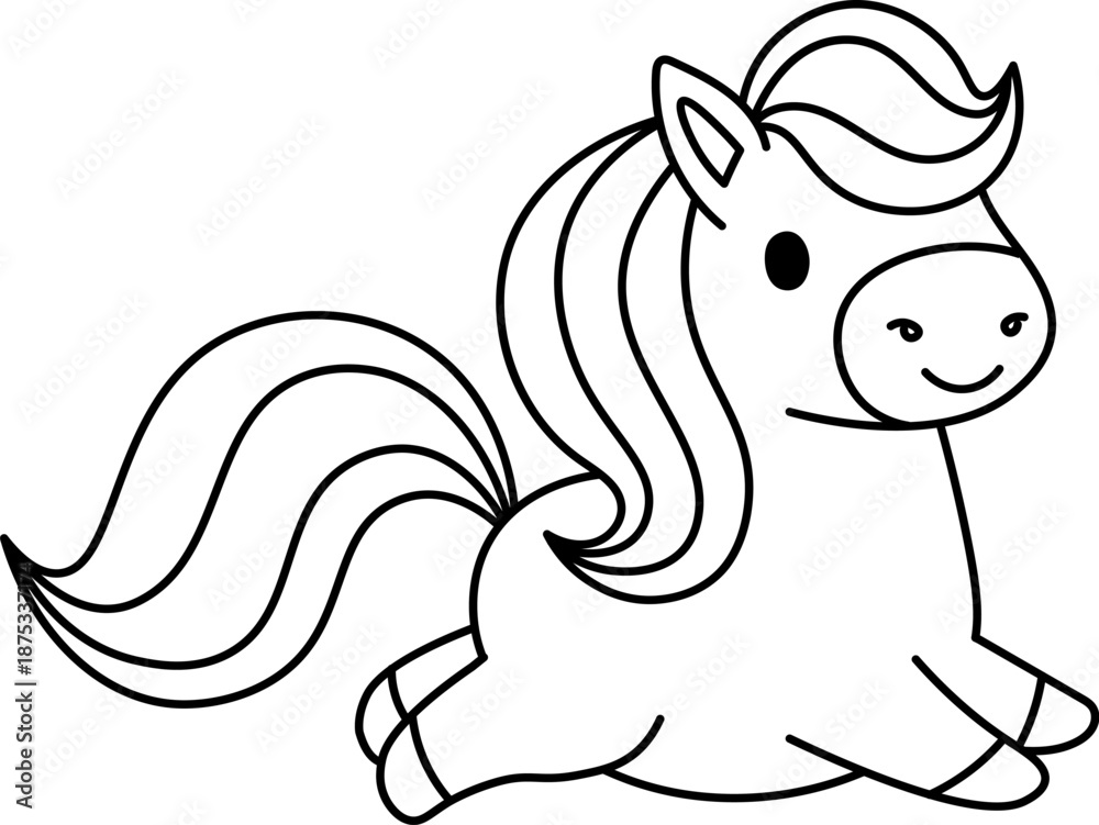 Obraz premium Pony Running Line Art