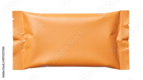 Canvastavla Orange rectangular snack bar wrapper isolated PNG, blank packaging mockup for ch