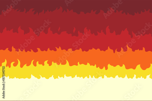 Fire flame background. Five layer fire waves with smooth color transitions. Fire theme backdrop with a pattern. Flat vector for wildfire, energy, heat, texture, sun and heat wave.