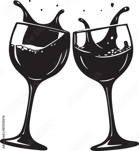 Luxury wine splash in coupe glass 