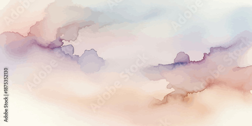 Abstract Pastel Watercolor Wash Background Texture in Pink Peach and Purple