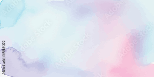 Pastel Watercolor Background with Soft Blend of Pink Blue and Purple Hues Abstract Vector Texture Graphic