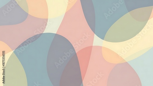 Minimalist Pastel Abstract Background with Soft Overlapping Fluid Shapes