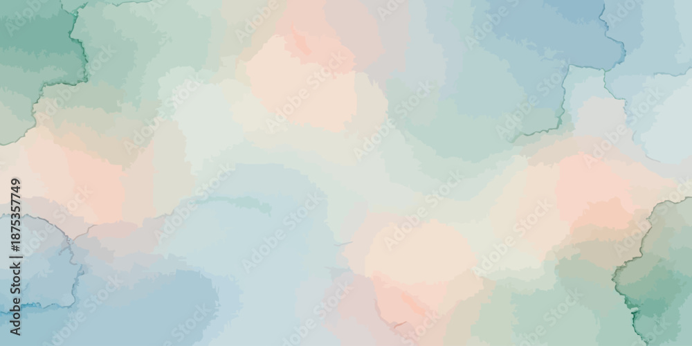 Obraz premium Abstract Pastel Watercolor Texture Background Muted Blue Green Pink Wash Design Vector