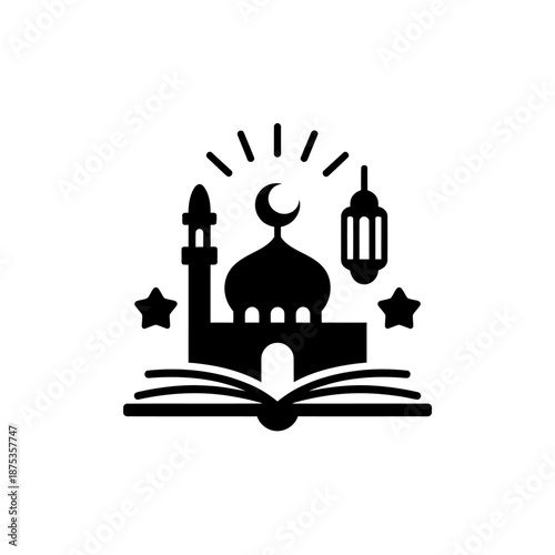 Islamic Mosque and Book Icon