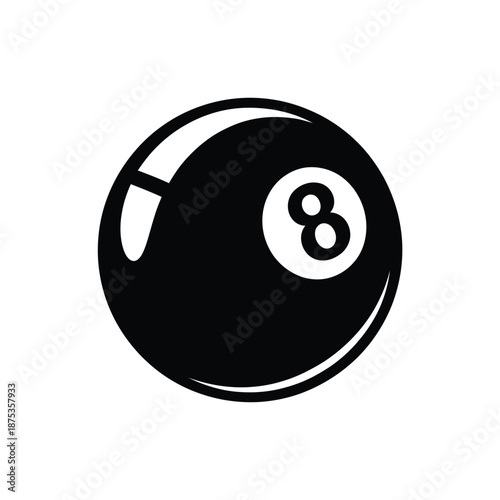 black eight ball with white number on a plain white background