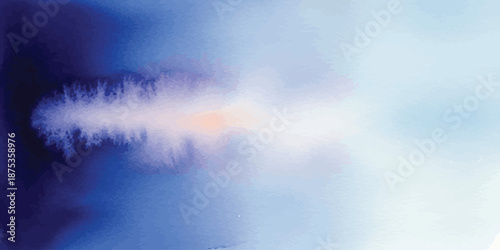 Bilde på lerret Dark blue watercolor background vector with light diffusion effect and gradient