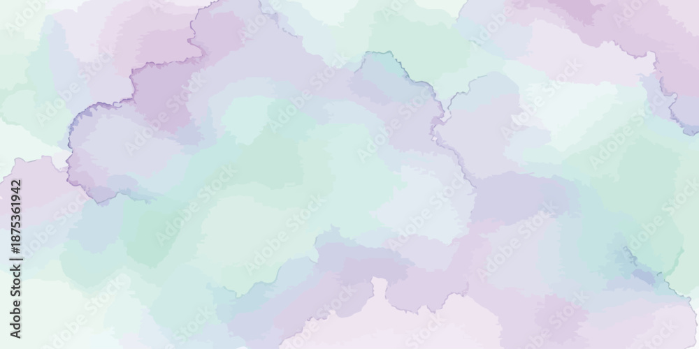 Obraz premium Abstract Pastel Watercolor Background Soft Lavender and Mint Green Wash Texture Vector