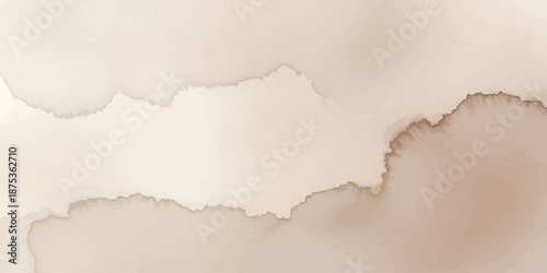 Abstract Beige Watercolor Background Vector Earth Tone Stain Texture Wash
